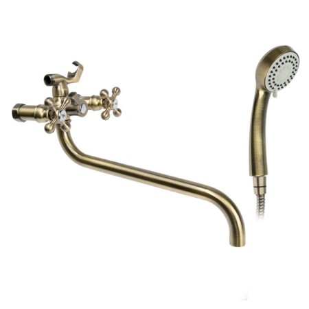 Accoona A7271C bath mixer, two -wound, with shower, brass, bronze color