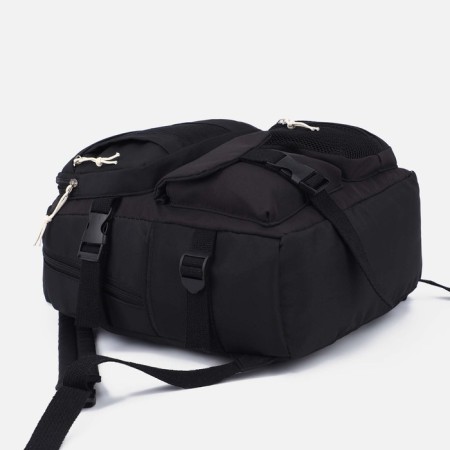School backpack on lightning, 5 outer pockets, black color-2