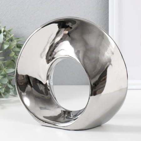 Souvenir Ceramics "Abstraction. Ring" silver 23x8.5x21.5 cm-2