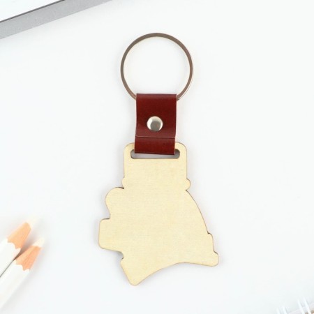 Key keychain, wooden “strong spirit”, 7 x 5.3 cm-4