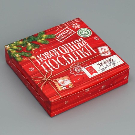 Folding box "New Year's Parcel", 14 x 14 x 3.5 cm, New Year-1