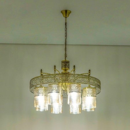 Suspended chandelier Citilux "emir" CL467183, 69x69x54 cm, 8x75W, E27, brown color-10