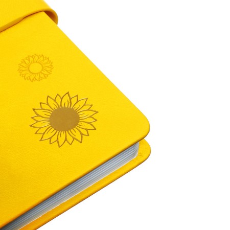 The diary is notathered, A5, 140L, CENT, OF KOZHZAM, FLOWERS, FLOWERS, Yellow-3