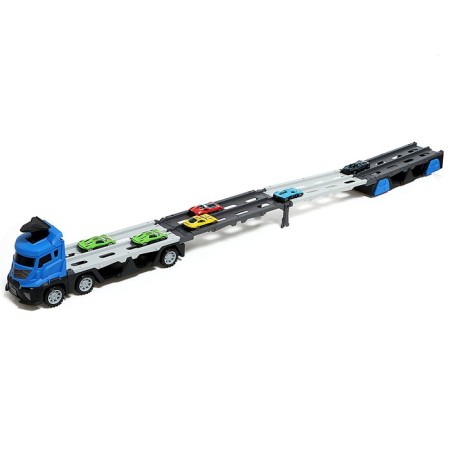 Parking 2 in 1 Truck, 6 cars, transforms into a vehicle, sound, color blue-4