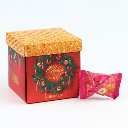 Gift set of the New Year's "Happy Year": tea, sweets, Brownie cookies-5