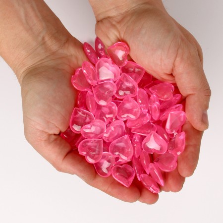 Plastic sores are decorative, set of 100 pcs., Size 1 pc. - 2 × 2 cm, pink color-8