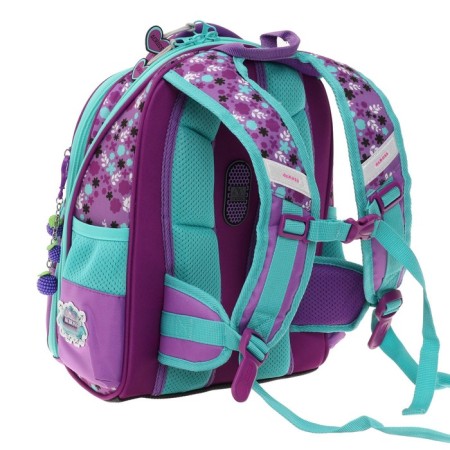 Frame backpack 35 x 28 x 15 cm, Across, filling: bag, pencil case, keychain, purple-1