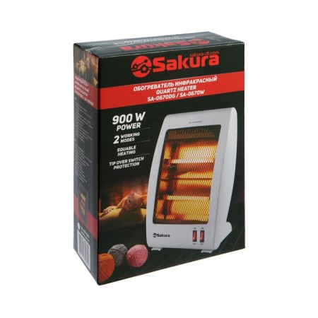 Sakura SA-0670W heater, quartz infrared, 900 watts, white-4