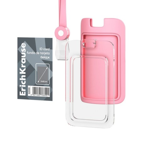 Badge vertical 54 x 85 mm, erichkrause silicone case, silicone tape, mix-7
