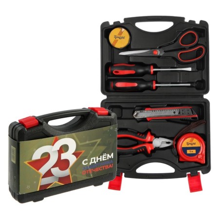 A set of tools in the case of the Tundra "February 23", in gift packaging, 7 items