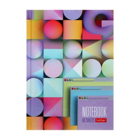 Notebook, A6, 80 sheets, in a cage, "Multicolor", a solid cover, glossy lamination, an offset block 60g/m2