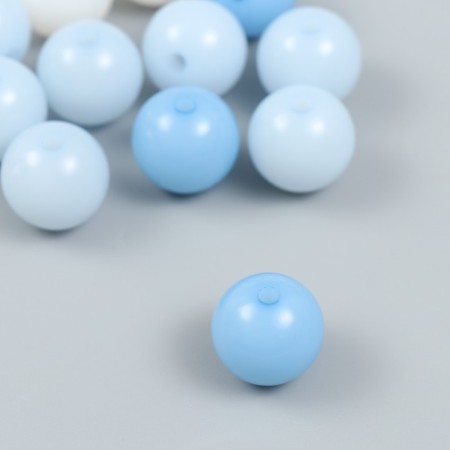 Plastic beads "from white to blue" glossy set 25 grams mix d = 1.6 cm-1