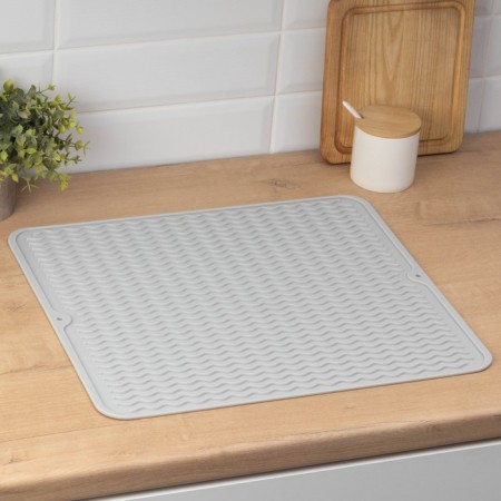 Drying rug of dishes “Wave”, silicone, 45 × 40.5 × 0.4 cm, color gray color-2