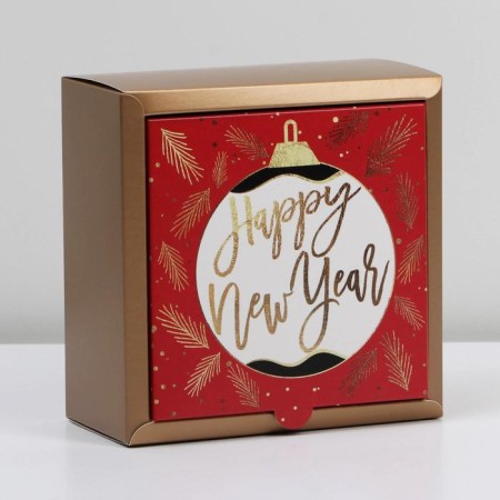 Folding box "New Year", 15 x 15 x 7 cm, new year-1