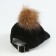 Ketka for dolls with fur pompom, black color
