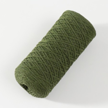 Knitting cord without a core 70% cotton, 30% polyester 1mm 200m/60 ± 10g (37-oliv)-1
