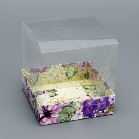 Box the team with PVC lid, "compliment", 10 x 10 x 10 cm. Confectionery packaging