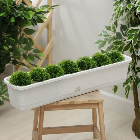 Balcony box with pallet, 80 cm, marble color