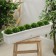 Balcony box with pallet, 80 cm, marble color