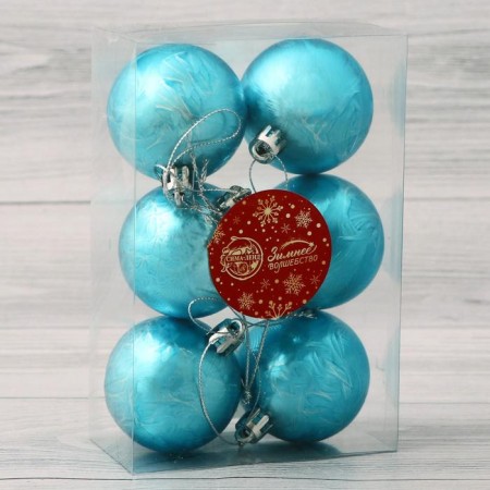 Set of balls plastic D-5 cm, 6 pcs "Severina" blue-1