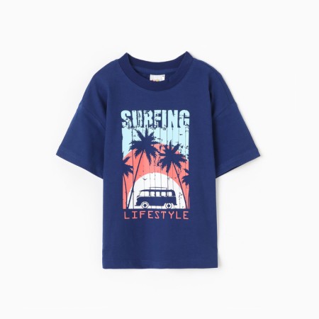 T -shirt for a boy, blue color, height 134 cm