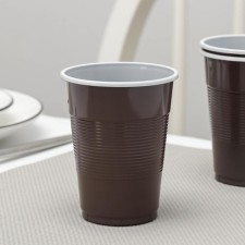 A glass of plastic disposable “pugs”, 200 ml, brown color, 80 pcs/un