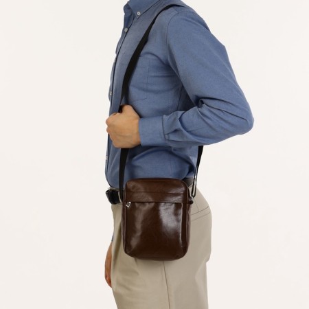 Male bag with lightning, brown color-5