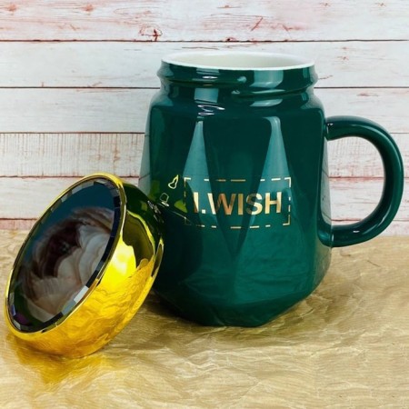 Lenardi mug, with a lid, porcelain, 520 ml