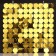 Panel with sequins for photo zones, round, 30*30cm, gold color