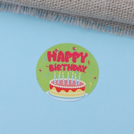 Stickers in the Roll "Birthday", 500 pcs, 2.5 x 2.5 cm-4