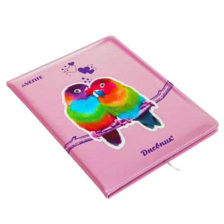 Universal diary for grade 1-11 LOVEBIRDS, hard cover, artificial leather, foam rubber, lies, 80 g/m2-1