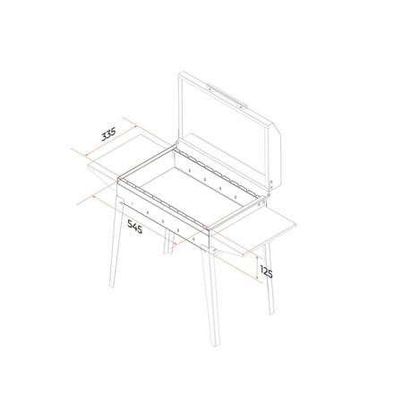 Marbage "Classic 600k" 100.2 x 38 x 69 cm, 2 mm, folding legs, side shelves, lid-4