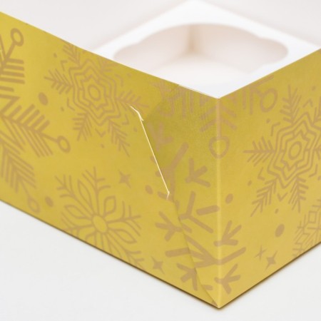 Packaging for 4 cupcakes with the Window "New Year's Gradient", 16 x 16 x 10 cm-6