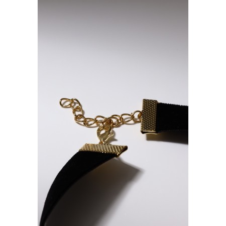 Choker "Alexandria" openwork, oval, black color in gold, 30 cm-2