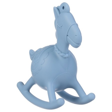 Toy - silicone cutter with a rattle "horse", blue color, crumb me-2