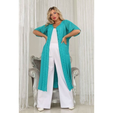 Cardigan female, size 54, green color-4