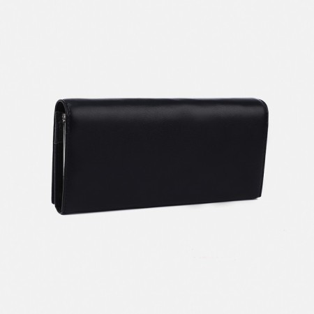 Women's wallet on magnets, black color-1