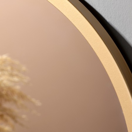 Wall mirror in a round case made of metal, d = 50, gold-1