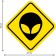 Decorative sign (poster) "alien" 32x32 cm, plastic