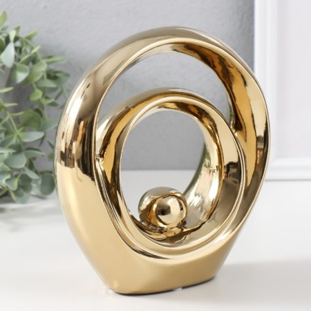 Souvenir Ceramics "Abstraction. Equilibrium" Gold 17.5x6.5x19.5 cm-1