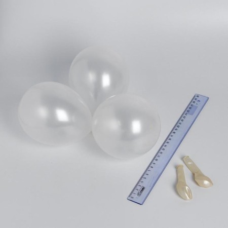 Latex ball 5 ", metal, set of 100 pcs., Water bombs, white color