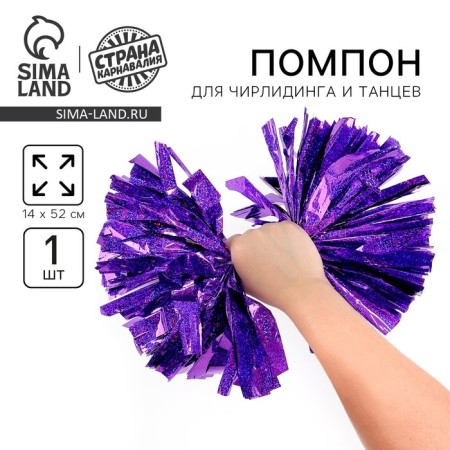 Pompom 1pc, color violet holography