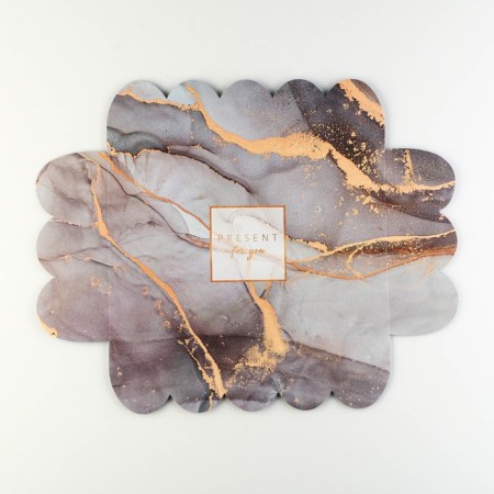 Cookie box, confectionery packaging with PVC lid, “marble”, 20 x 30 x 8 cm-5