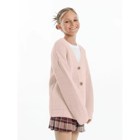 Cardigan for girls, height 98 cm, white-pink color-13