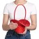 Wicker basket, bamboo, red, (hat)
