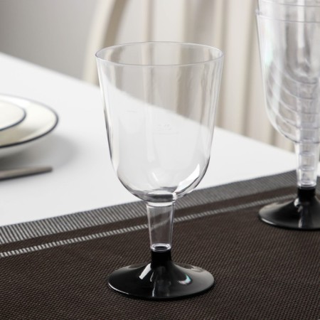 Plastic disposable glass for wine, 200 ml, transparent color-3