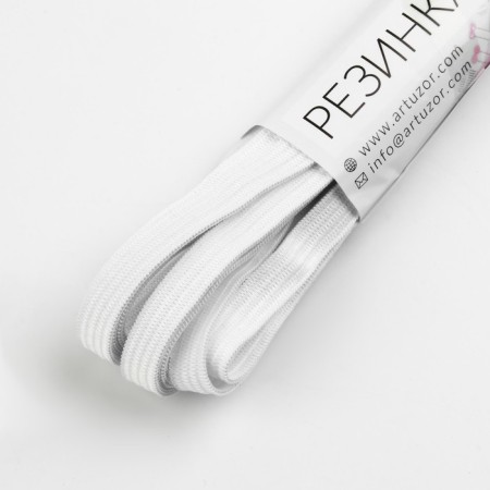 Knitted elastic bands, 8 mm, 4.5 m, 4 pcs, white color-1