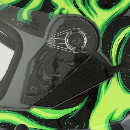The helmet integral with two visors, size XXL (61), BLD-M67E model, black and green-12