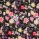 Flap, small flower on black cotton, 50 × 50 cm