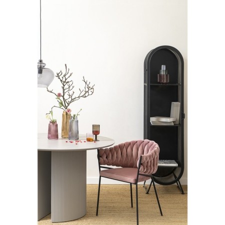 Lind chair, 600 × 530 × 770 mm, velor, pink color
